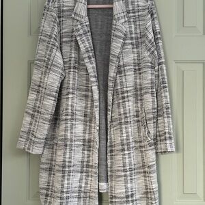 MELLODAY Black and White Textured Coat